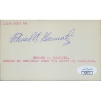 Edward Garmatz Maryland Congressmen Signed 3x5 Index Card JSA Authenticated