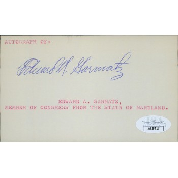 Edward Garmatz Maryland Congressmen Signed 3x5 Index Card JSA Authenticated