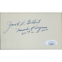 Jacob Gilbert New York Congressman Signed 3x5 Index Card JSA Authenticated