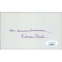 Lillian Gish Actress Signed 3x5 Index Card JSA Authenticated