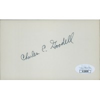 Charles Goodell New York Congressman Senator Signed 3x5 Index Card JSA Authentic