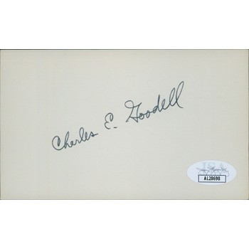 Charles Goodell New York Congressman Senator Signed 3x5 Index Card JSA Authentic
