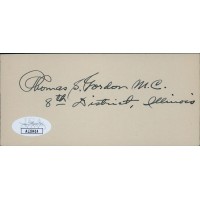 Thomas S. Gordon Illinois Congressmen Signed 2.25x5 Index Card JSA Authenticated