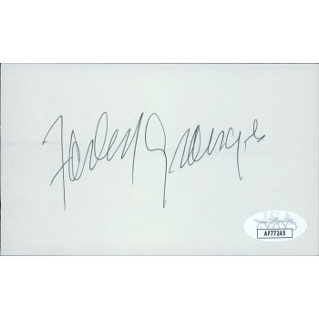 Farley Granger Actor Signed 3x5 Index Card JSA Authenticated