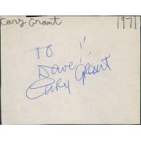 Cary Grant and Mary Love Signed 4x5 Album Page JSA Authenticated