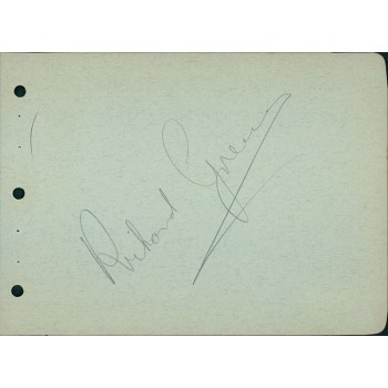 Richard Greene Actor Signed 4.25x6 Album Page JSA Authenticated