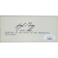 Hugh Gregg New Hampshire Governor Signed 2.25x5 Index Card JSA Authenticated