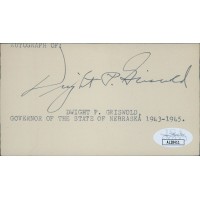 Dwight Griswold Nebraska Governor Senator Signed 2.75x5 Index Card JSA Authentic