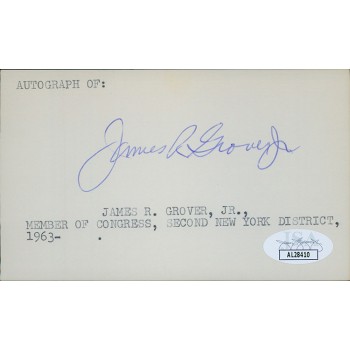 James Grover Jr. New York Congressmen Signed 3x5 Index Card JSA Authenticated