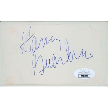 Harry Guardino Actor Signed Cut Onto 3x5 Index Card JSA Authenticated