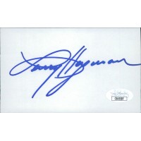 Larry Hagman Actor Signed 3x5 Index Card JSA Authenticated