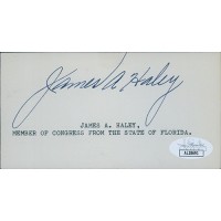 James Haley Florida Congressman Signed 2.5x5 Cut Index Card JSA Authenticated