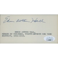 Edwin Arthur Hall New York Congressman Signed 2.5x5 Index Card JSA Authenticated