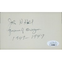 John H. Hall Oregon Governor Signed 3x5 Index Card JSA Authenticated