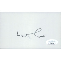 Monty Hall Game Show Host Signed 3x5 Index Card JSA Authenticated Monty Hall Game Show Host Signed 3x5 Index Card JSA Authenticated