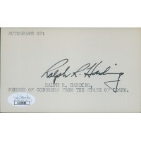 Ralph Harding Idaho Congressman Signed 3x5 Index Card JSA Authenticated