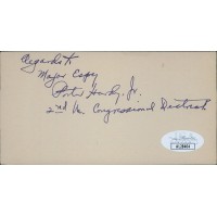 Porter Hardy Jr. Virginia Congressmen Signed 2.5x5 Index Card JSA Authenticated