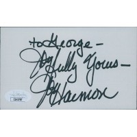Joy Harmon Actress Signed 3x5 Index Card JSA Authenticated Personalized