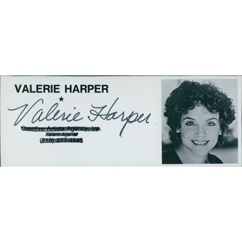 Valerie Harper Actress Signed 2x5 Directory Cut JSA Authenticated