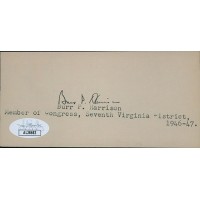 Burr Harrison Virginia Congressman Senator Signed 2.5x5 Index Card JSA Authentic