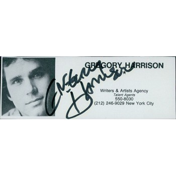 Gregory Harrison Actor Signed 2x5 Directory Cut JSA Authenticated