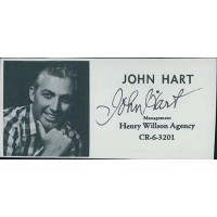 John Hart Actor Signed 2x4 Directory Cut JSA Authenticated