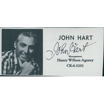 John Hart Actor Signed 2x4 Directory Cut JSA Authenticated