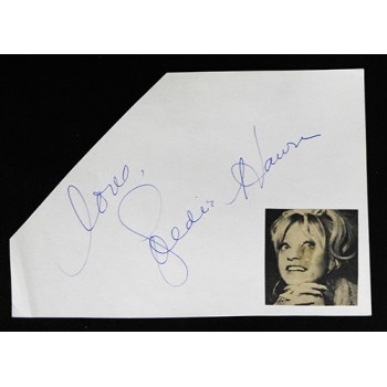 Goldie Hawn Actress Signed 5.25x7.5 Cut Page JSA Authenticated