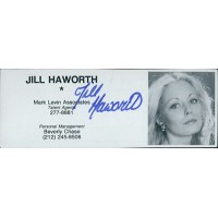 Jill Haworth Actress Signed 2x5 Directory Cut JSA Authenticated
