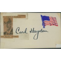 Carl Hayden Arizona Congressman Senator Signed 3x5 Index Card JSA Authenticated