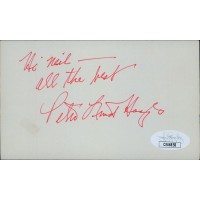 Peter Lind Hayes Actor Signed 3x5 Index Card JSA Authenticated Personalized