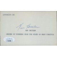 Ken Hechler West Virginia Congressmen Signed 3x5 Index Card JSA Authenticated