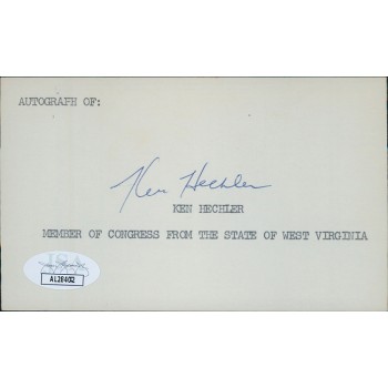 Ken Hechler West Virginia Congressmen Signed 3x5 Index Card JSA Authenticated