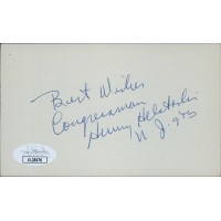 Henry Helstoski New Jersey Congressman Signed 3x5 Index Card JSA Authenticated