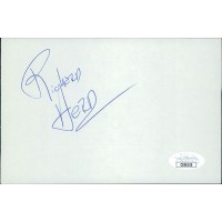 Richard Herd Actor Signed 4x6 Index Card JSA Authenticated