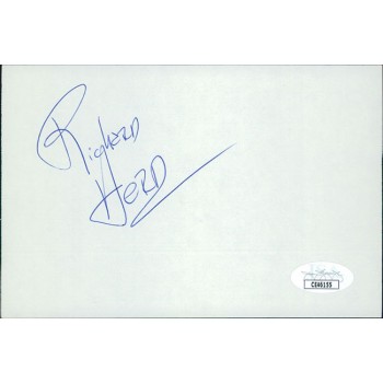 Richard Herd Actor Signed 4x6 Index Card JSA Authenticated