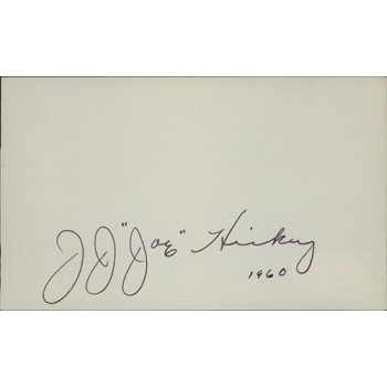 Joe Hickey Wyoming Governor Senator Signed 3x5 Index Card JSA Authenticated