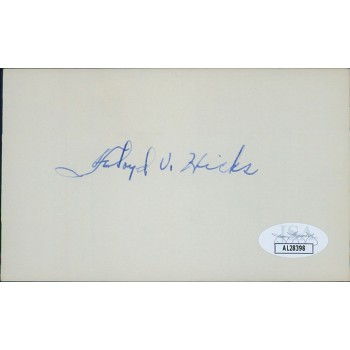 Floyd Hicks Washington Congressmen Signed 3x5 Index Card JSA Authenticated