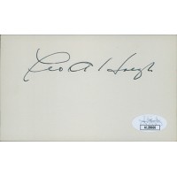 Leo Hoegh Iowa Governor Signed 3x5 Index Card JSA Authenticated