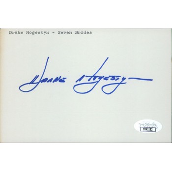 Drake Hogestyn Actor Signed 4x6 Index Card JSA Authenticated