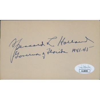 Spessard Holland Florida Governor Senator Signed 3x5 Index Card JSA Authentic