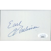 Earl Holliman Actor Signed 3x5 Index Card JSA Authenticated