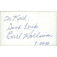 Earl Holliman Actor Signed 3x5 Index Card JSA Authenticated Personalized