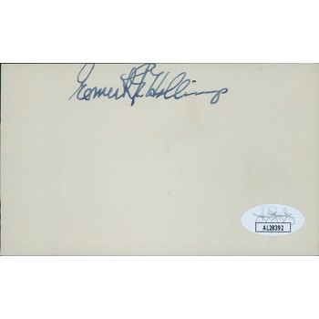 Ernest Hollings South Carolina Governor Senator Signed 3x5 Index Card JSA Authen