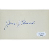 James J. Howard New Jersey Congressman Signed 3x5 Index Card JSA Authenticated