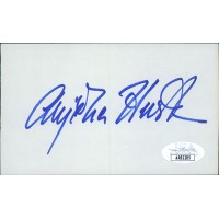 Anjelica Huston Actress Signed 3x5 Index Card JSA Authenticated