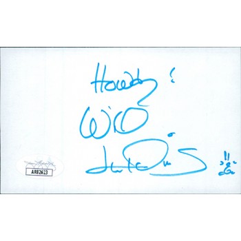 Will Hutchins Actor Signed 3x5 Index Card JSA Authenticated