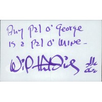 Will Hutchins Actor Signed 3x5 Index Card JSA Authenticated