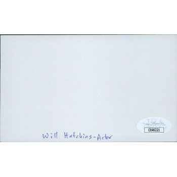 Will Hutchins Actor Signed 3x5 Index Card JSA Authenticated