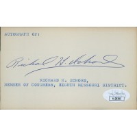 Richard Ichord Missouri Congressmen Signed 3x5 Index Card JSA Authenticated